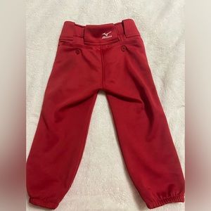 Red Mizuno softball pants